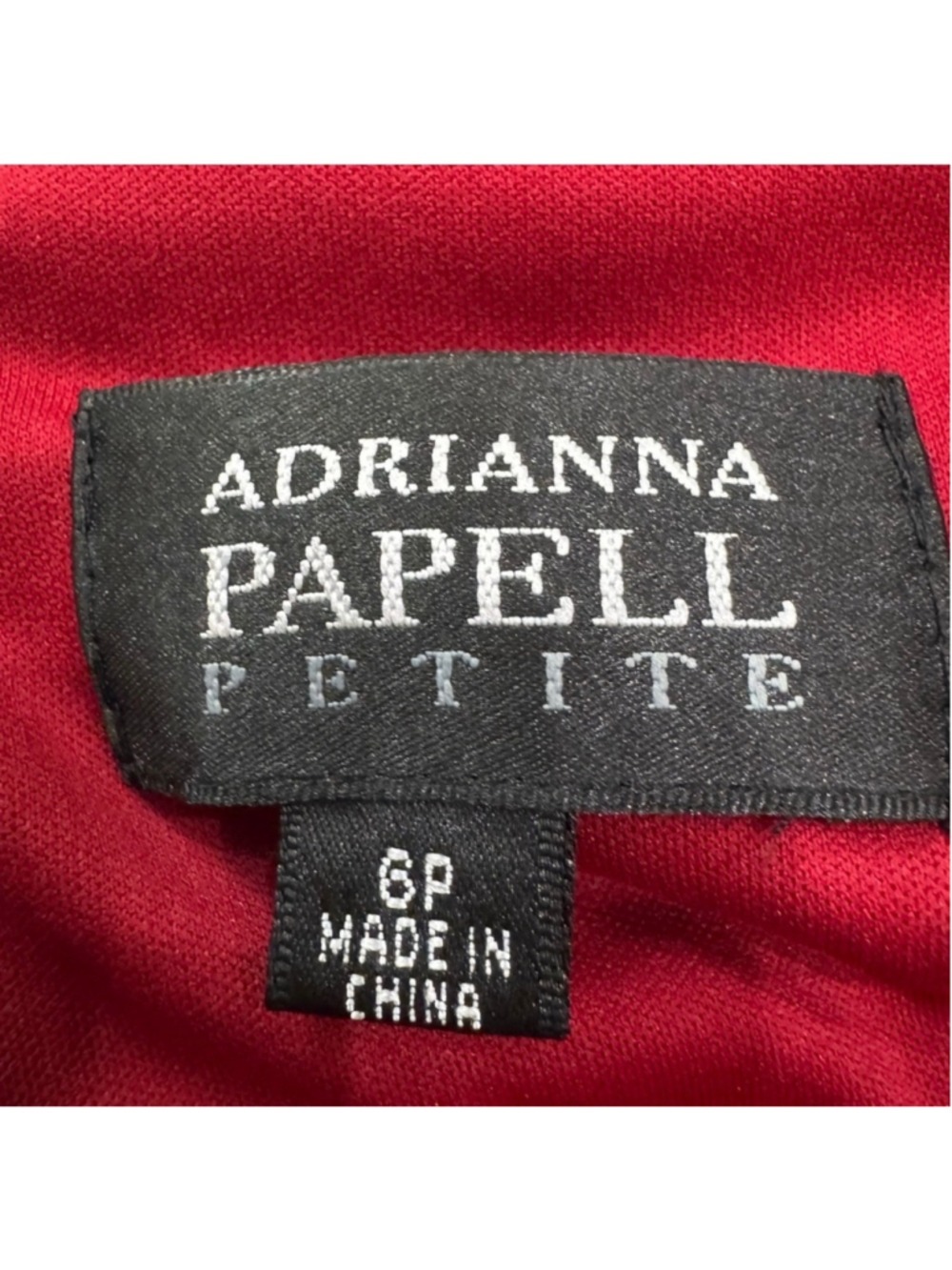 Adrianna Papell Petite Red Tiered Chiffon Cocktail Dress 6P - Picture 5 of 7